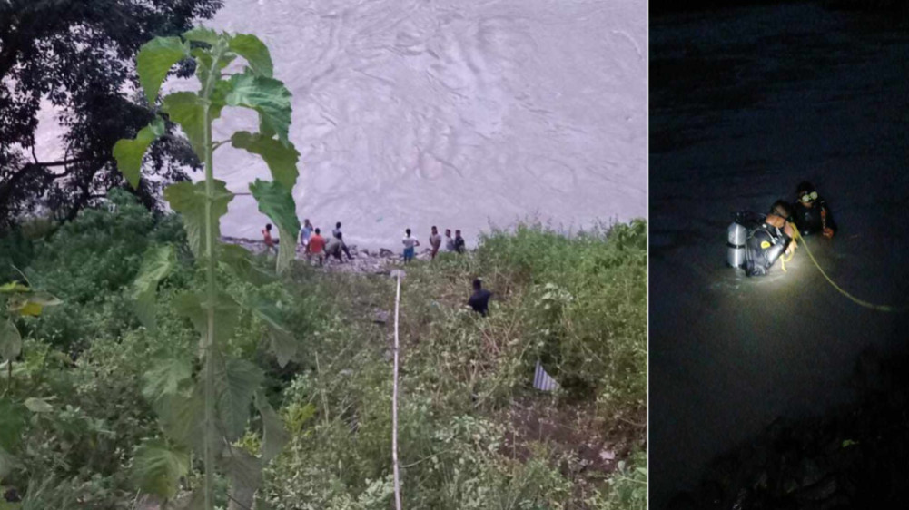सुनकोशी नदीमा गाडी खस्दा तीनजना बेपत्ता