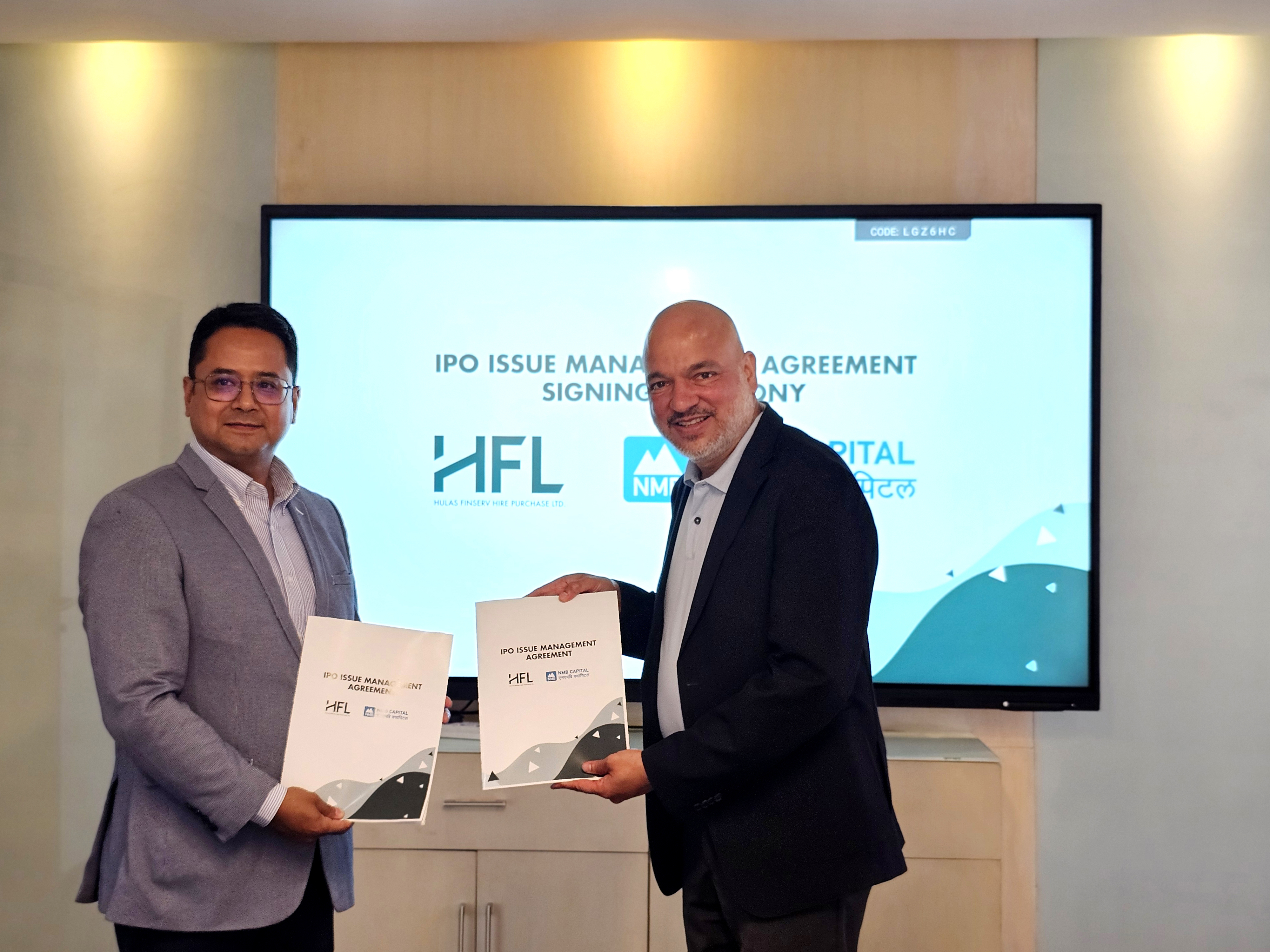 हुलास फिनसर्भ हायर पर्चेज र एनएमबी क्यापिटलबीच सम्झौता