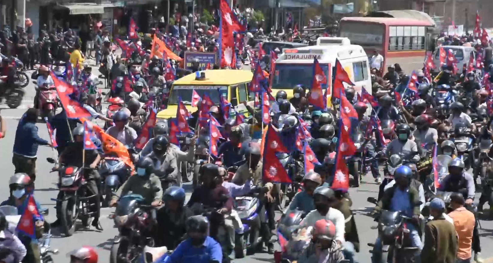 राजावादीको काठमाडौंमा मोटरसाइकल र्‍याली