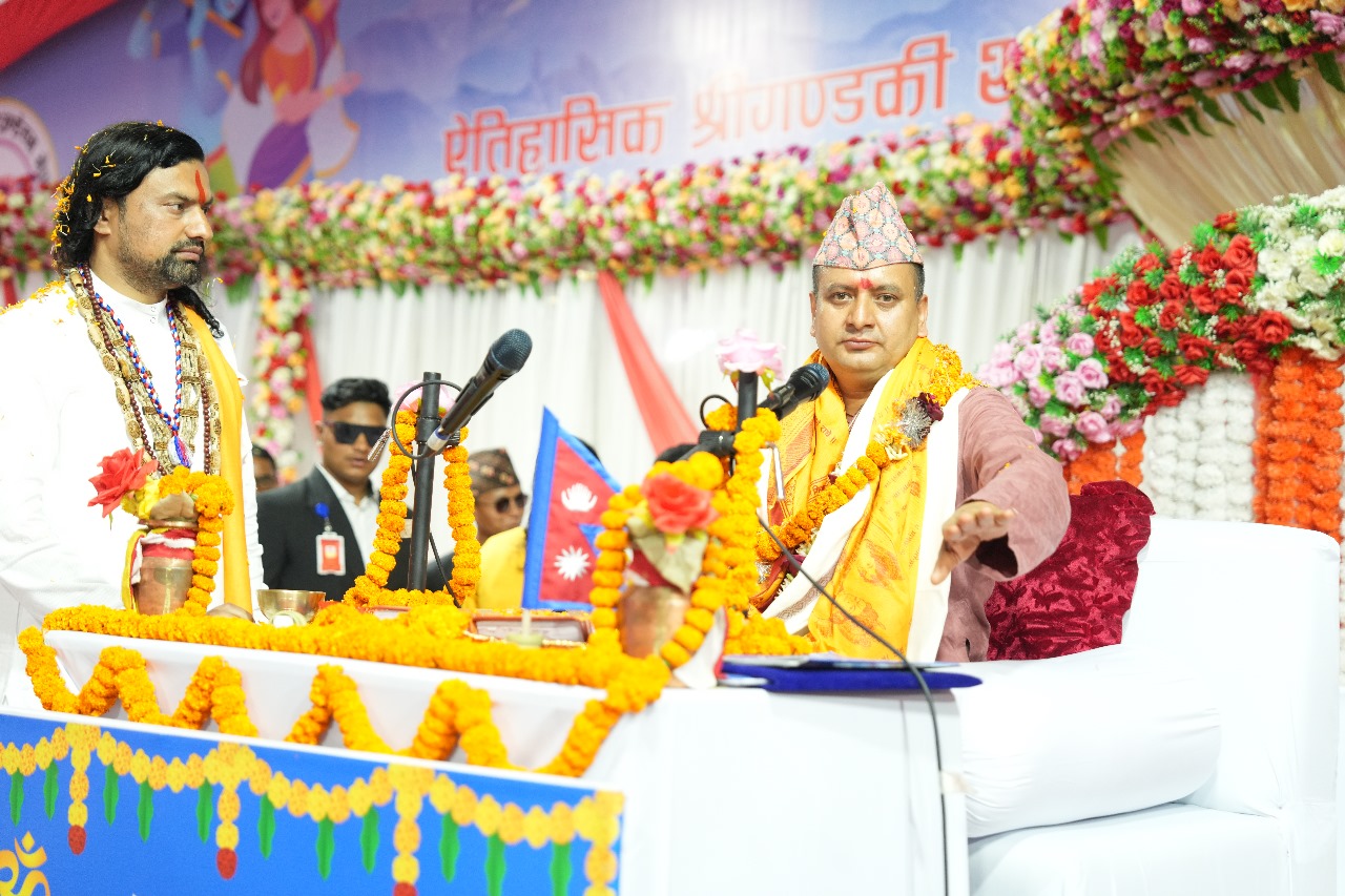 गण्डकी कोटिहोममा दिनबन्धु पोखरेलको प्रवचन सुरु, बुद्ध जयन्ती मनाइँदै
