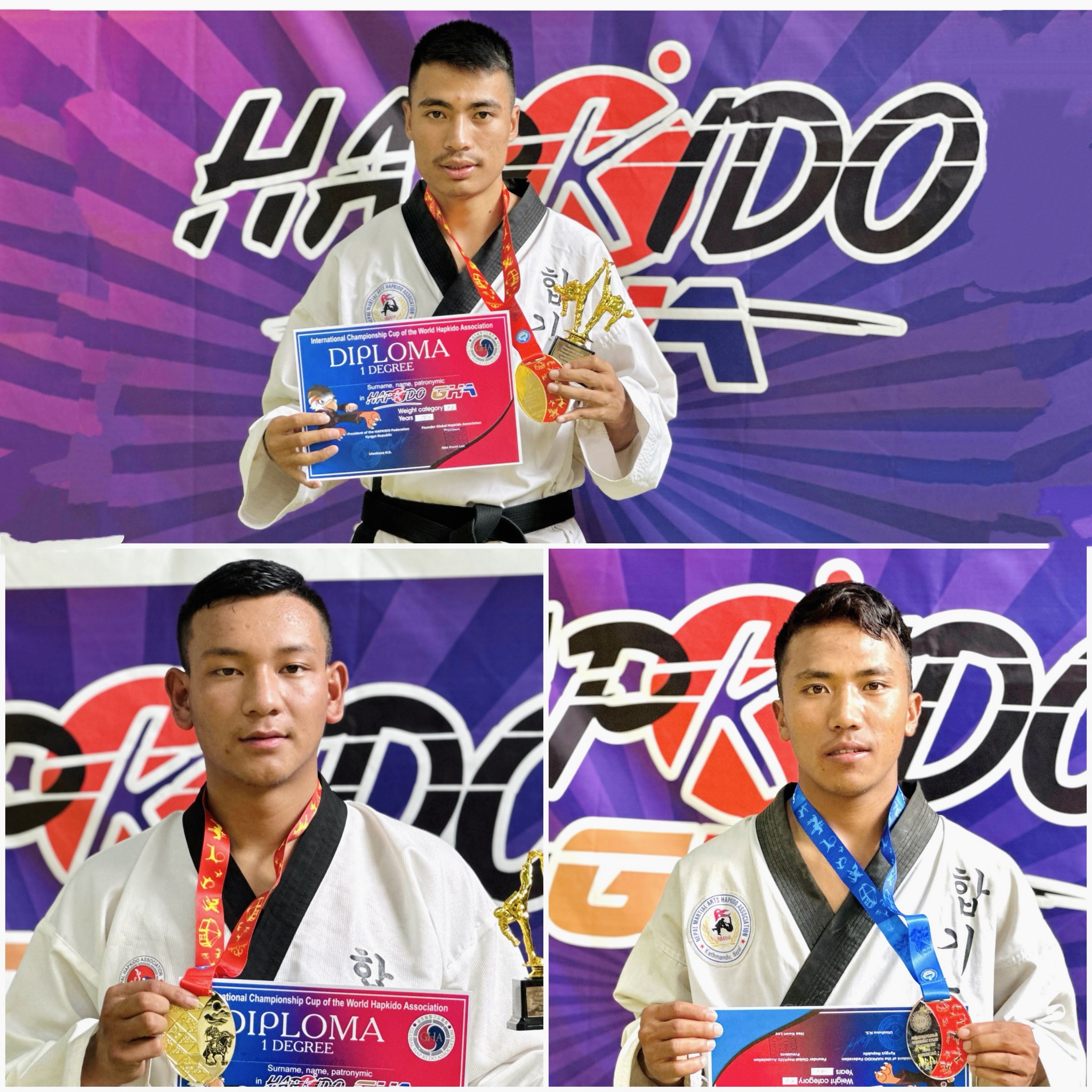 हाप्किडोमा नेपाललाई २ स्वर्ण र १ रजत पदक