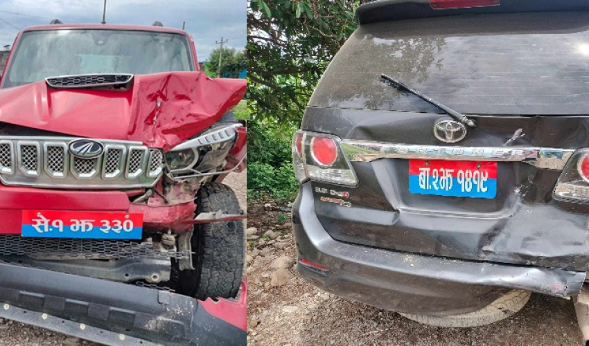 सुदूरपश्चिमका दुई मन्त्रीका गाडी एकआपसमा ठोक्किए