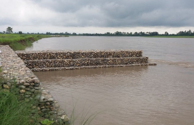 राहुघाट नदी कटान रोक्न ‘कम्पोजिट’ प्रविधिको पर्खाल