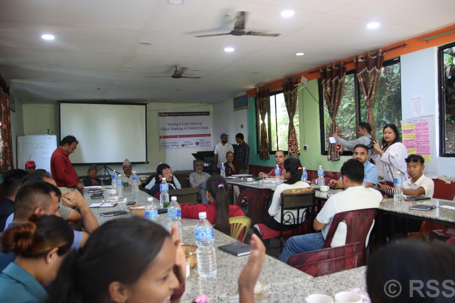 बालअधिकार प्रवर्द्धनका निम्ति पत्रकारलाई अभिमुखीकरण तालिम