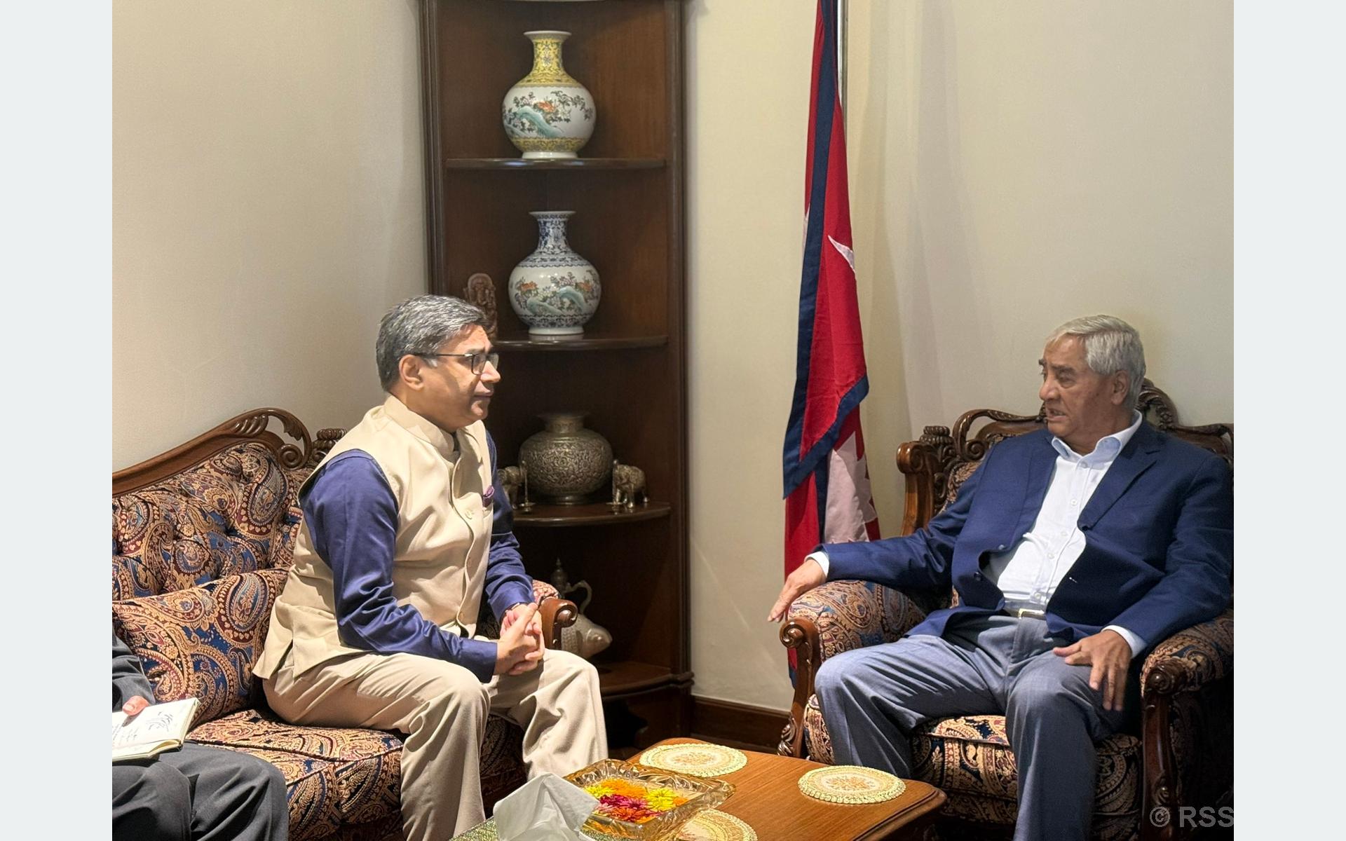 कांग्रेस सभापति देउवासँग भारतीय विदेश सचिवको भेटवार्ता