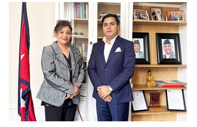 नेपाल-डेन्मार्क सम्बन्ध विस्तारमा छलफल, सीएनआईका प्रतिनिधि र राजदूत तुलाधरबीच भेटवार्ता