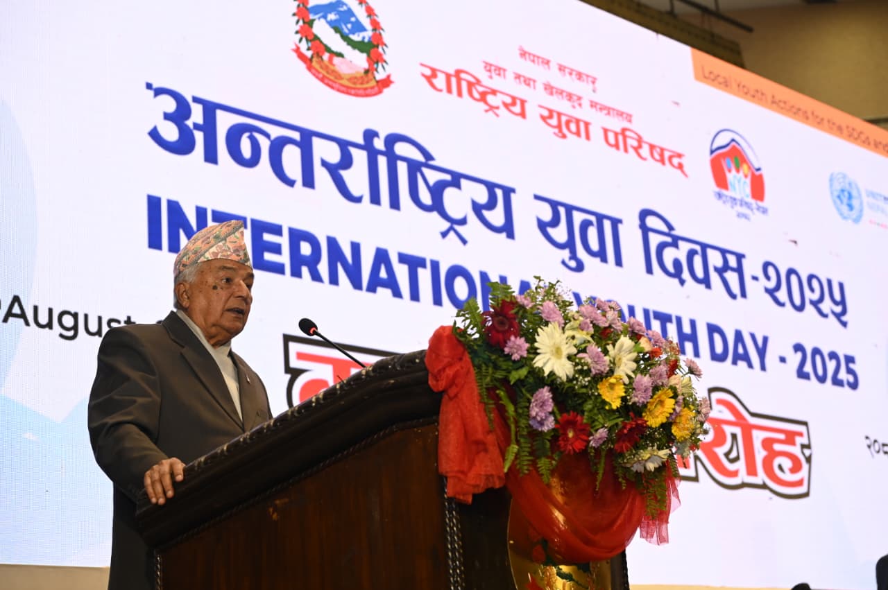 समृद्ध नेपालको युगिन अभिभारा युवाको काँधमा आइसकेको छ : राष्ट्रपति पौडेल