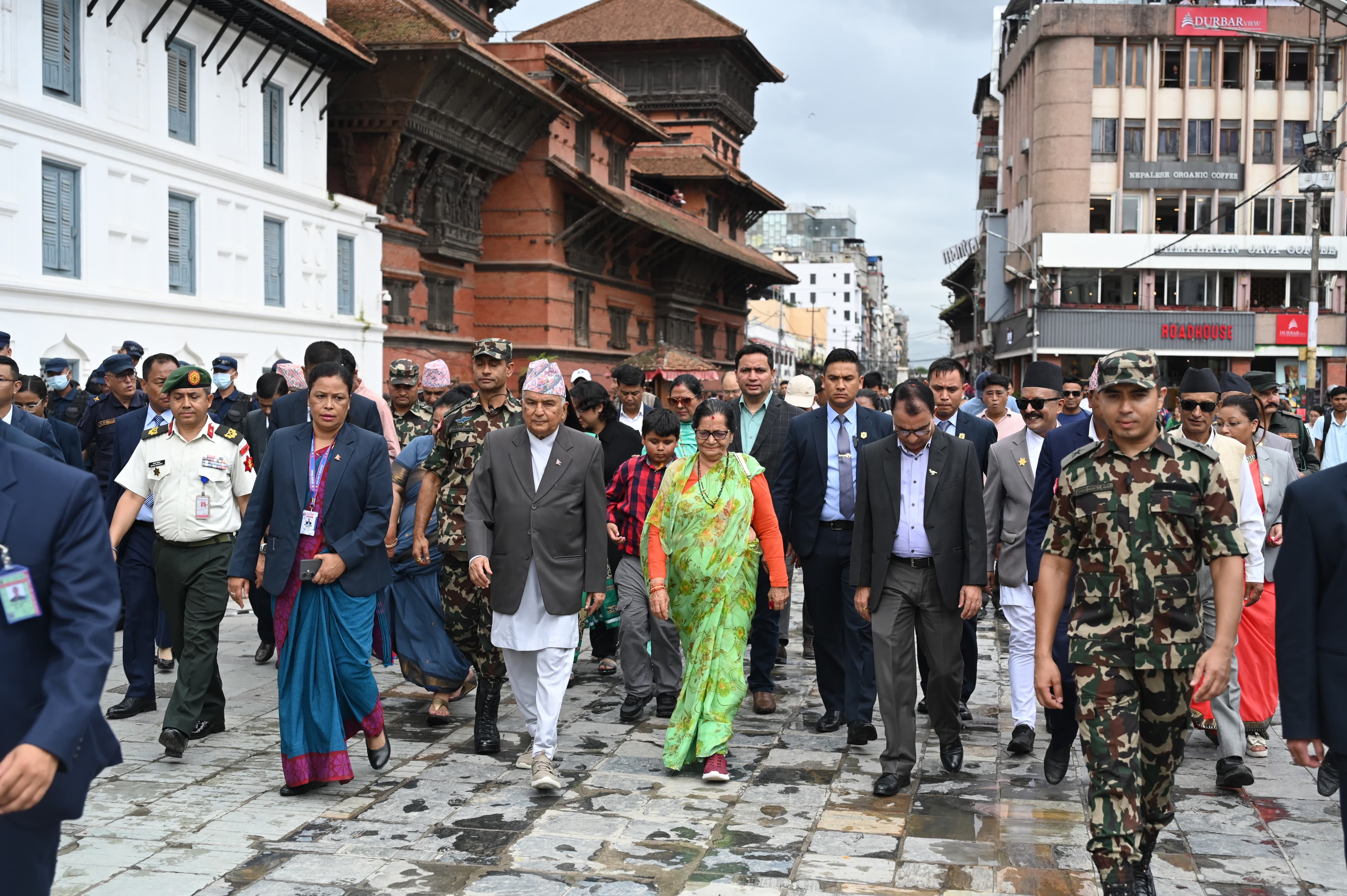 राष्ट्रपति पौडेलद्वारा वसन्तपुर क्षेत्रका सम्पदाको अवलोकन