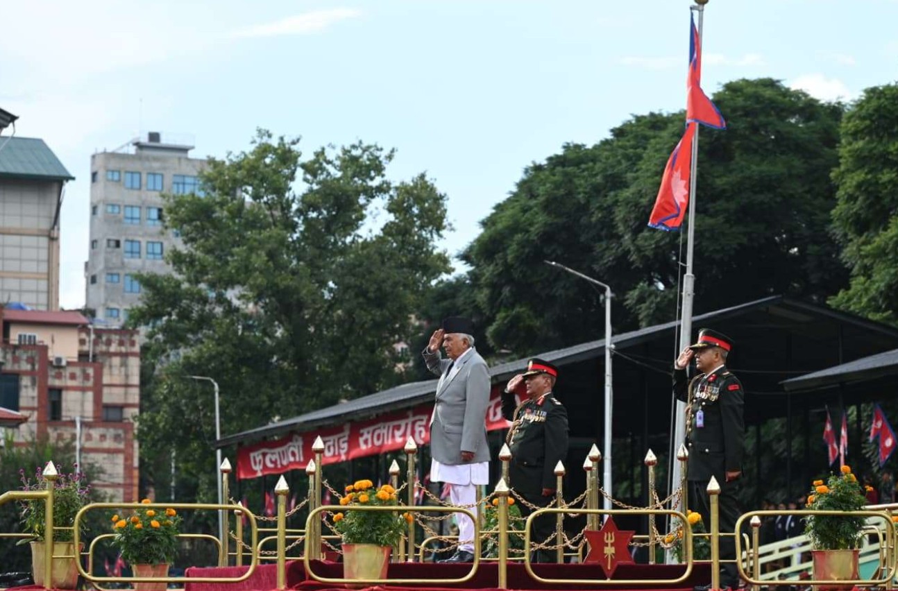 राष्ट्रपति पौडेलको उपस्थितिमा टुँडिखेलमा ‘फूलपाती बढाइँ