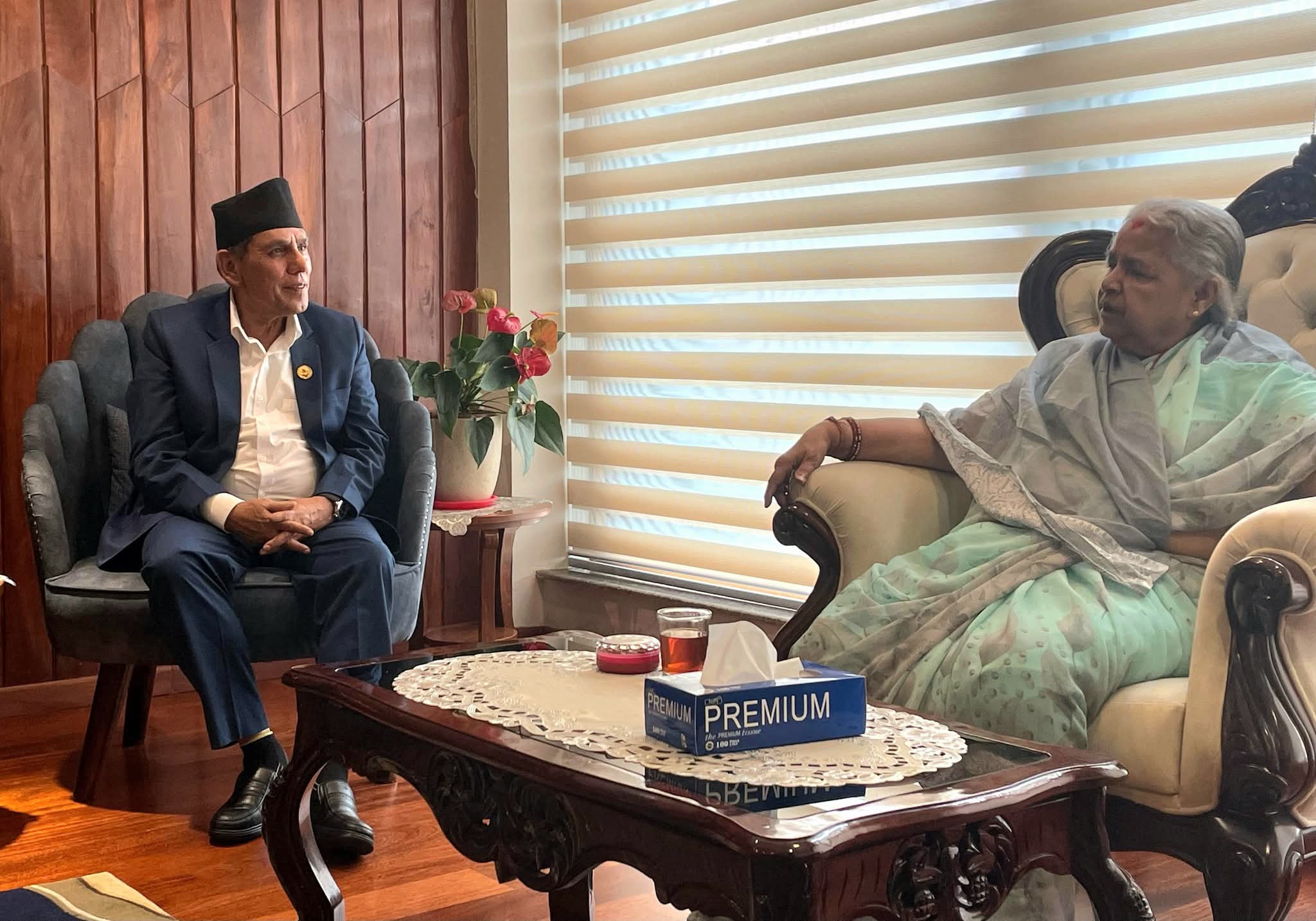 प्रधानमन्त्री र राष्ट्रियसभा अध्यक्षबीच भेटवार्ता