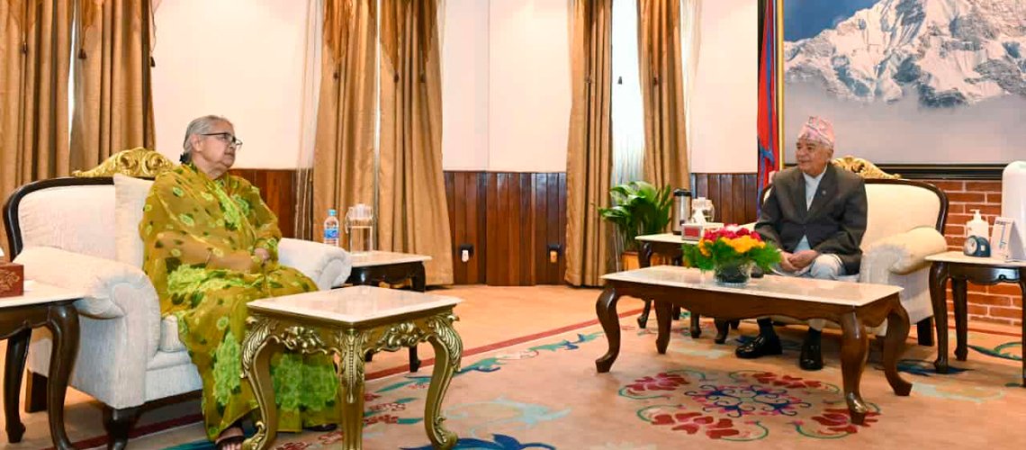 राष्ट्रपति पौडेल र प्रधानमन्त्री कार्कीबीच भेटवार्ता