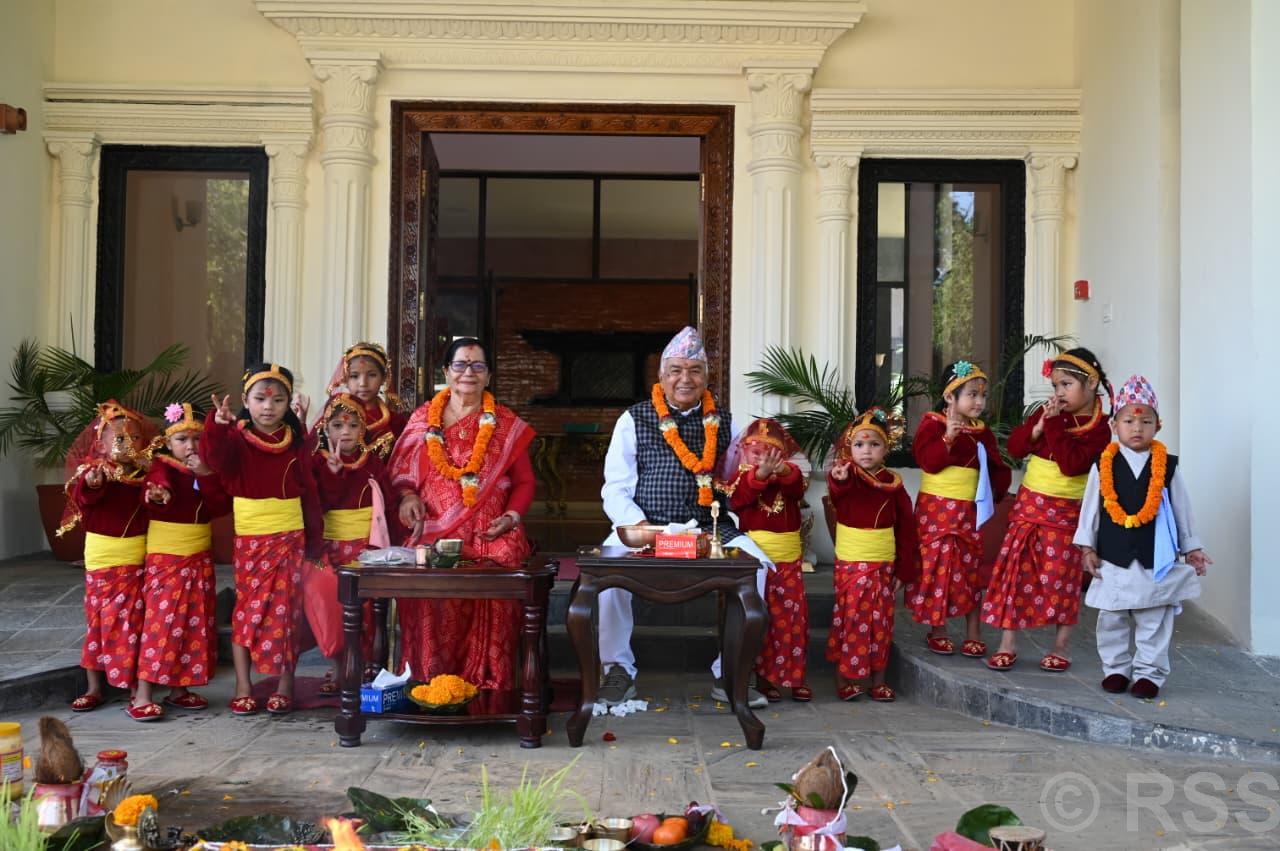 राष्ट्रपतिद्वारा कन्या पूजा