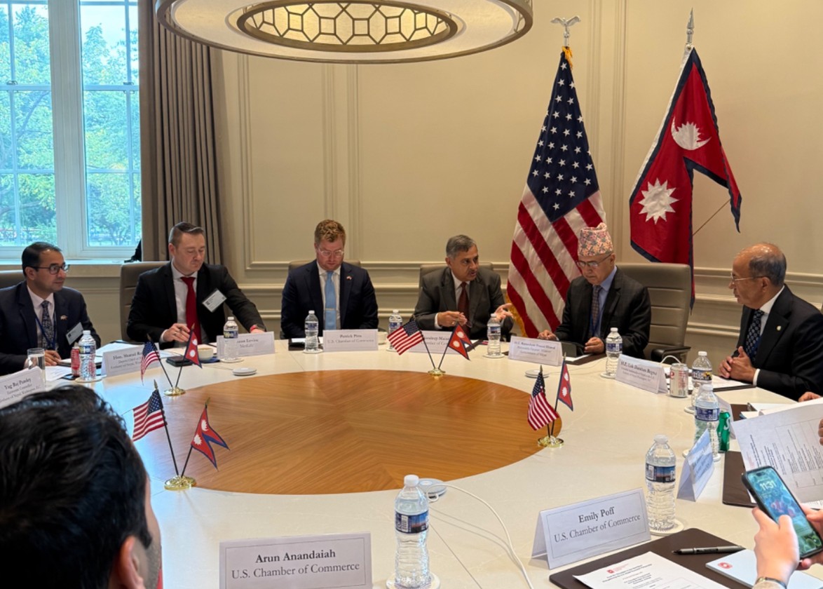 अर्थमन्त्री खनालद्वारा अमेरिका चेम्बर अफ कमर्सको बिजनेस डायलगलाई सम्बोधन