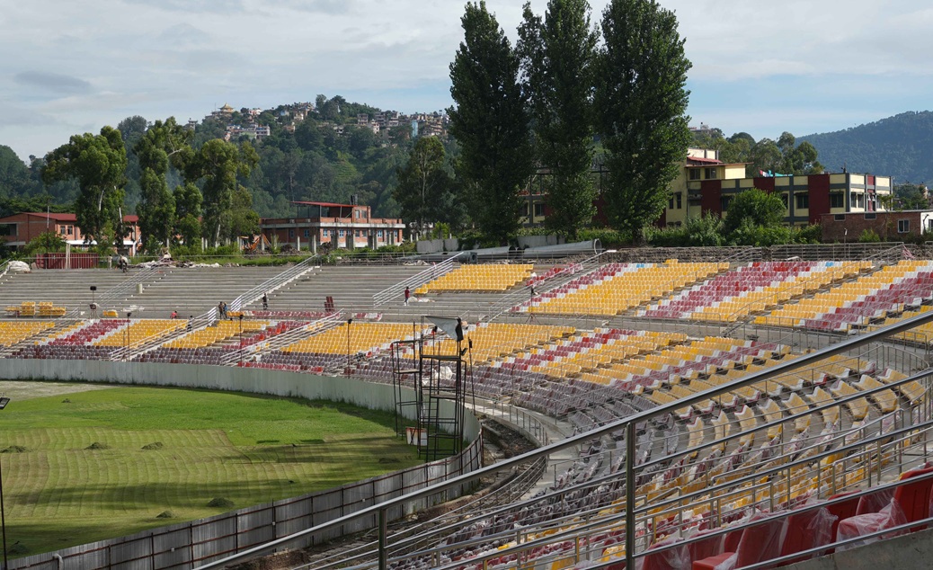 कीर्तिपुरस्थित क्रिकेट मैदान स्तरोन्नतिको पहिलो चरण अन्तिम चरणमा