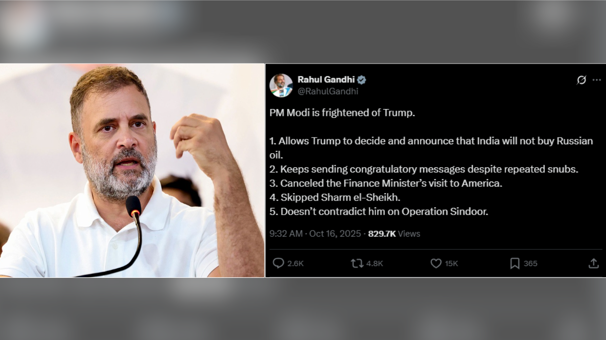 राहुल गान्धीको प्रहार “प्रधानमन्त्री मोदी ट्रम्पसँग डराउँछन्”