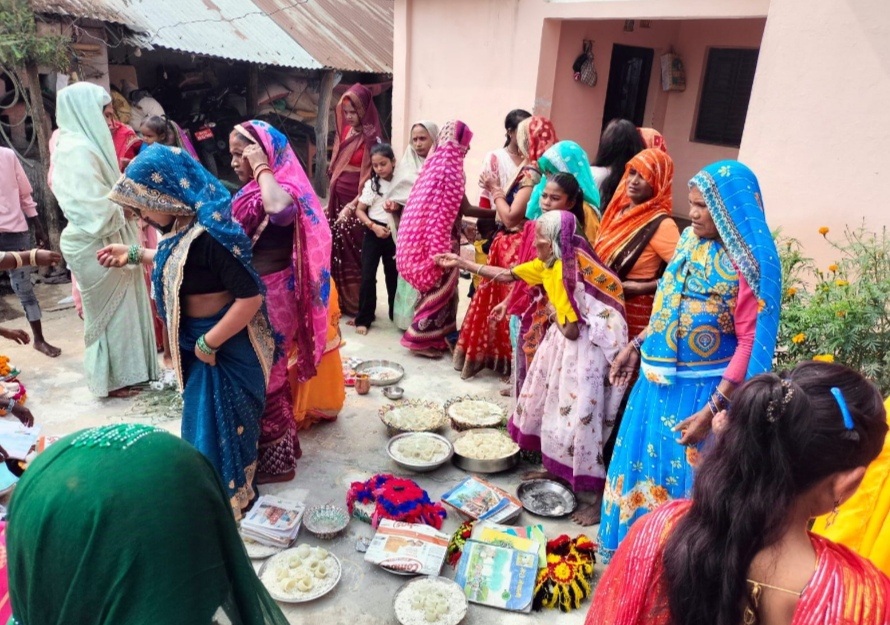 यमद्वितीयमा बाँकेका मधेशी महिलाद्वारा ‘भुर्की पूजन’