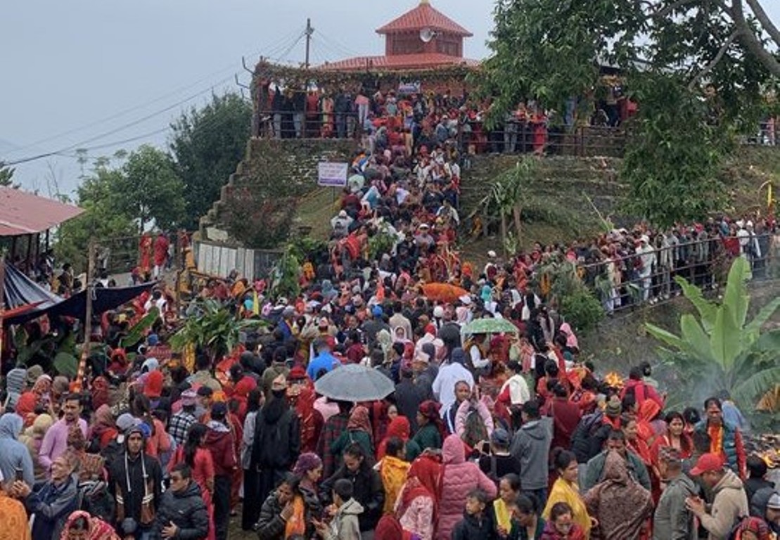 थानीमाई मन्दिरमा एकैदिन ८६ फूलका डोली भित्रिए