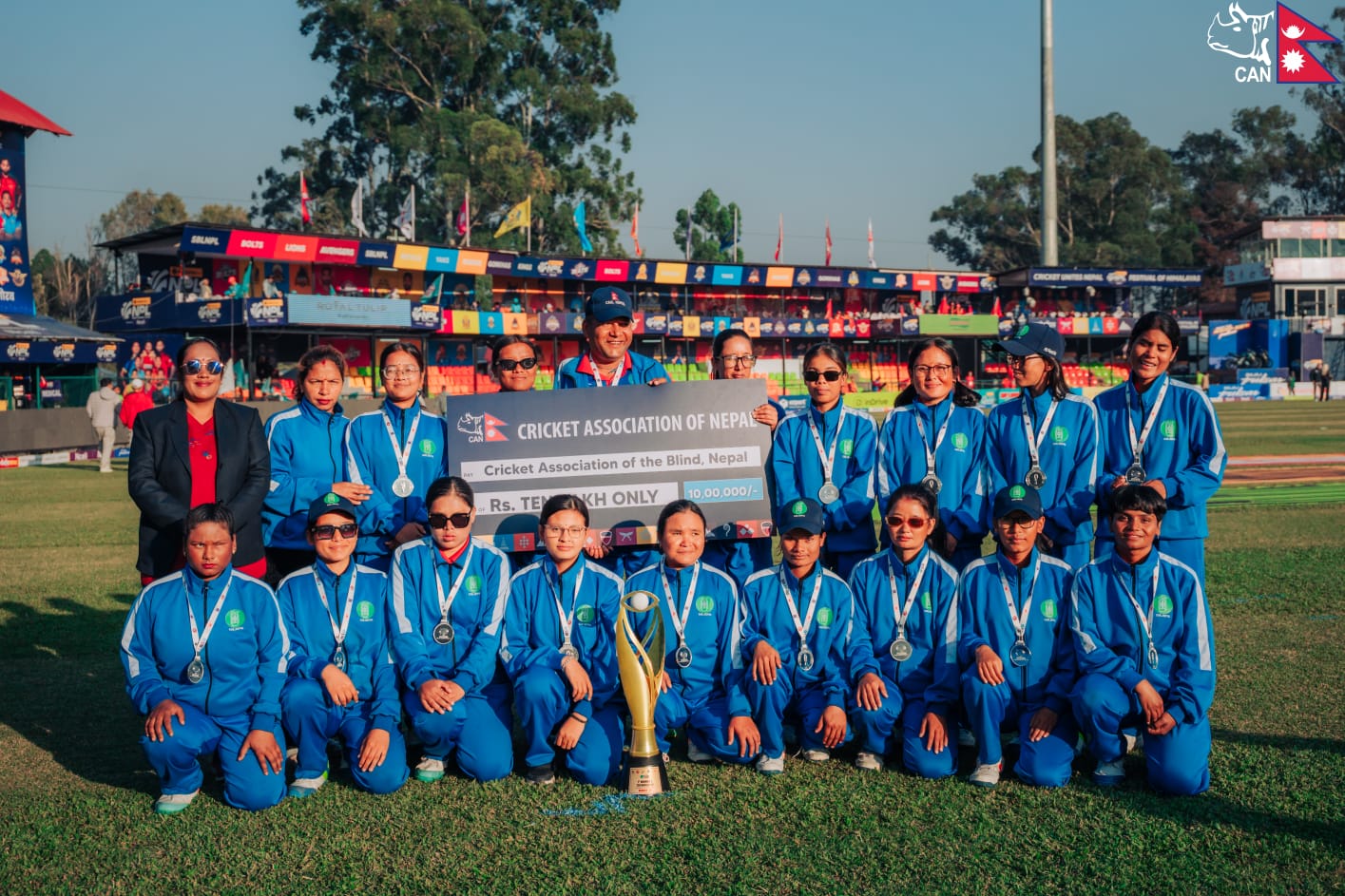 दृष्टिविहीन महिला क्रिकेट टिमलाई क्यानको सम्मान