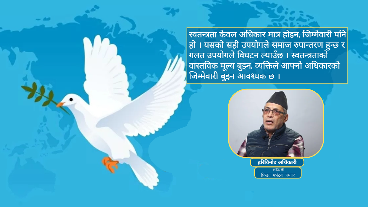 स्वतन्त्रता केवल अधिकार मात्र होइन, जिम्मेवारी पनि हो