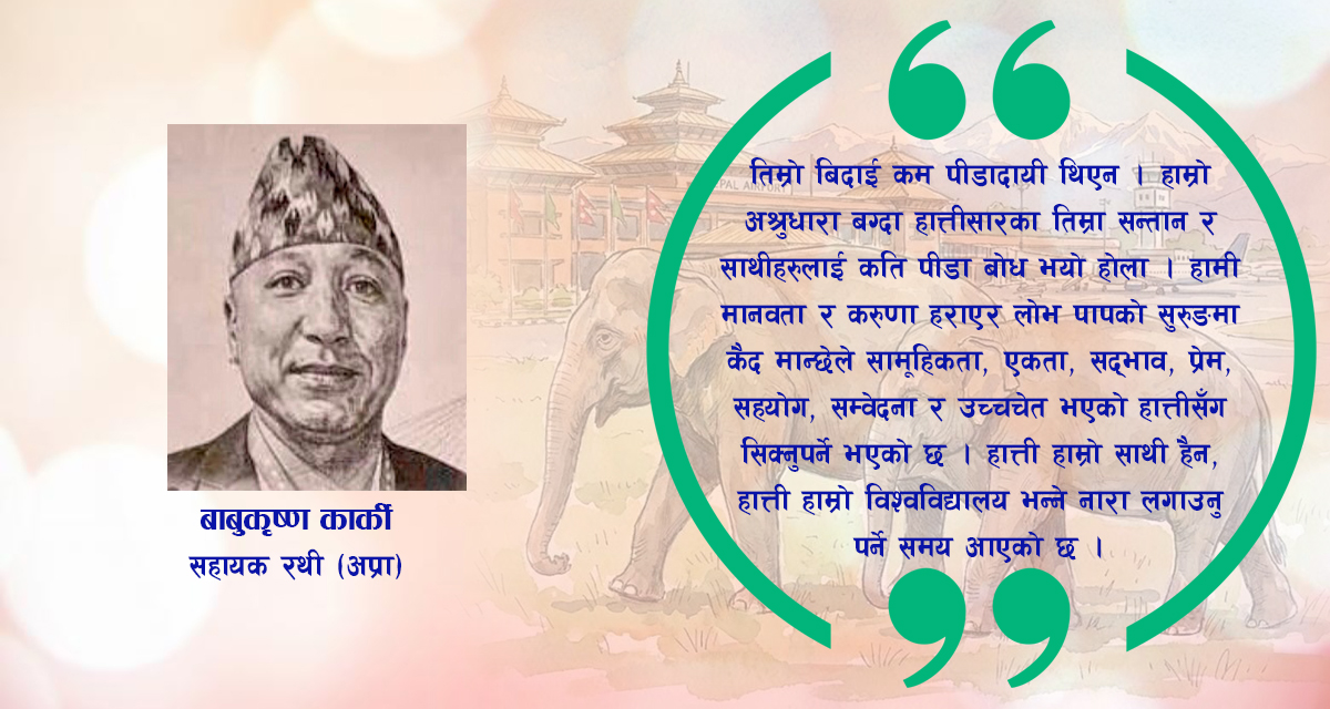 कतार सवार हात्तीहरुलाई पत्र