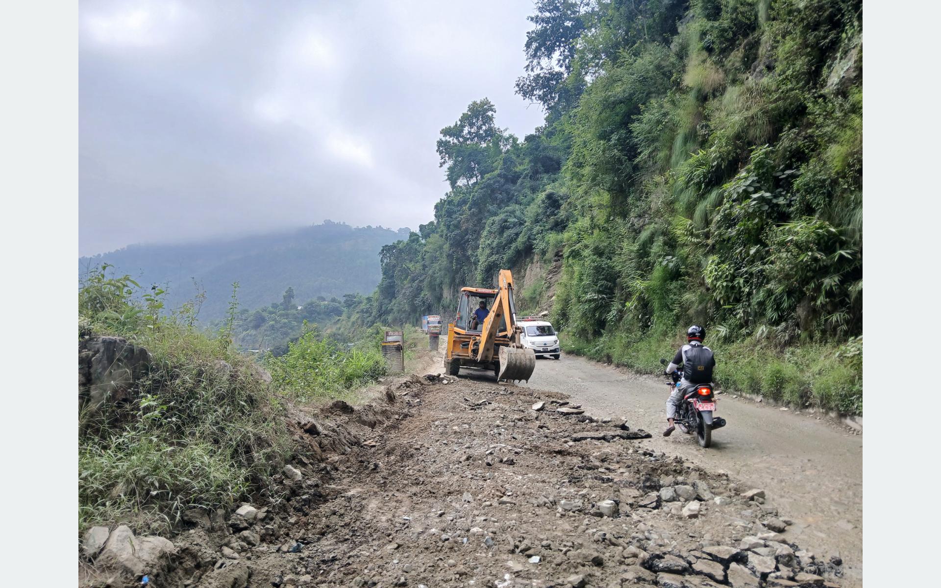 पृथ्वीराजमार्गको नागढुङ्गा–मलेखु खण्ड एक साताको लागि आंशिक बन्द हुने