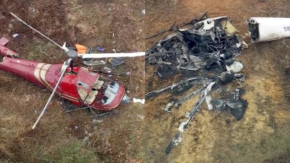 उडिरहेका दुई हेलिकप्टर आकाशमै ठोक्किए