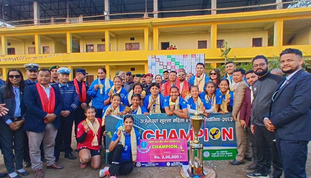 महिला भलिबल प्रतियोगिताको उपाधि पुलिसलाई