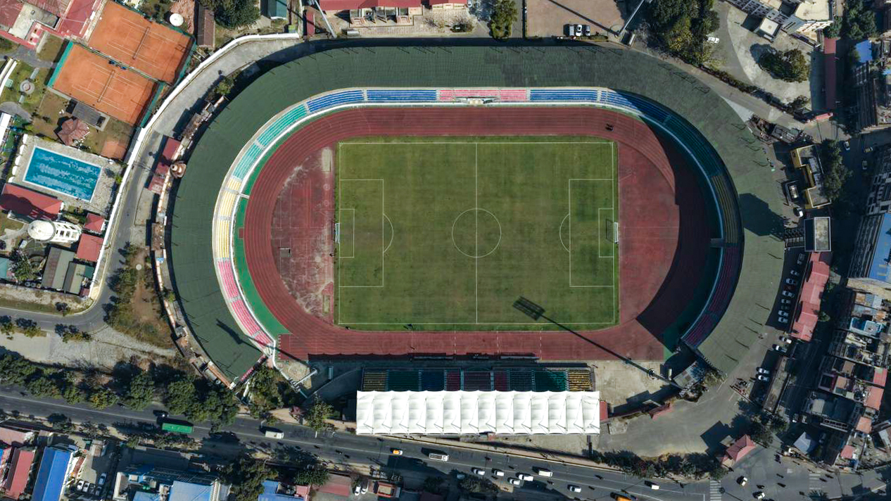 साफ महिला क्लब च्याम्पियनसिपका लागि तयार रंगशाला (फोटो फिचर)