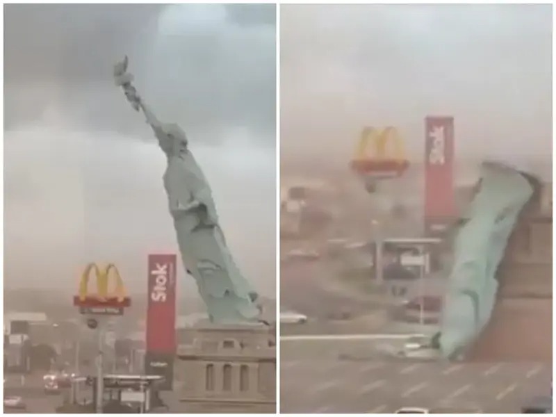 शक्तिशाली आँधीका कारण ‘स्ट्याचु अफ लिबर्टी’ ढलेर टुक्रा टुक्रा भयो