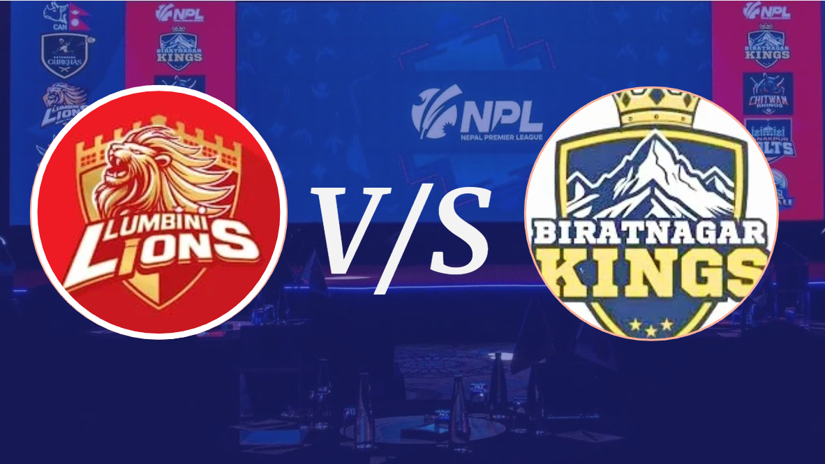 लुम्बिनी लायन्सविरुद्ध विराटनगर फिल्डिङ गर्दै ‌