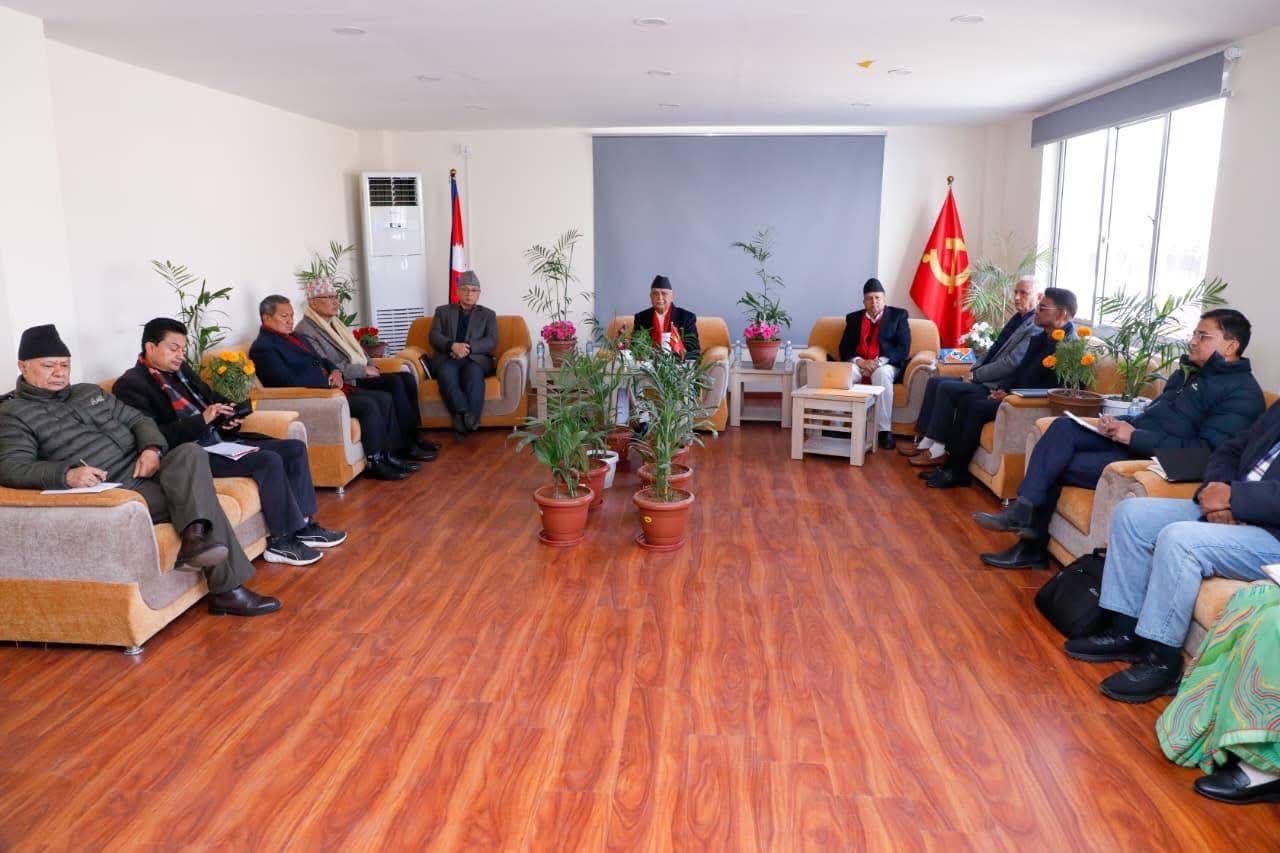 एमाले सचिवालय बैठक जारी, आठवटा एजेण्डामा छलफल