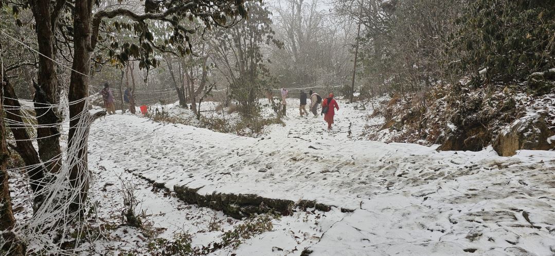 पाथीभरा क्षेत्रमा हिमपात