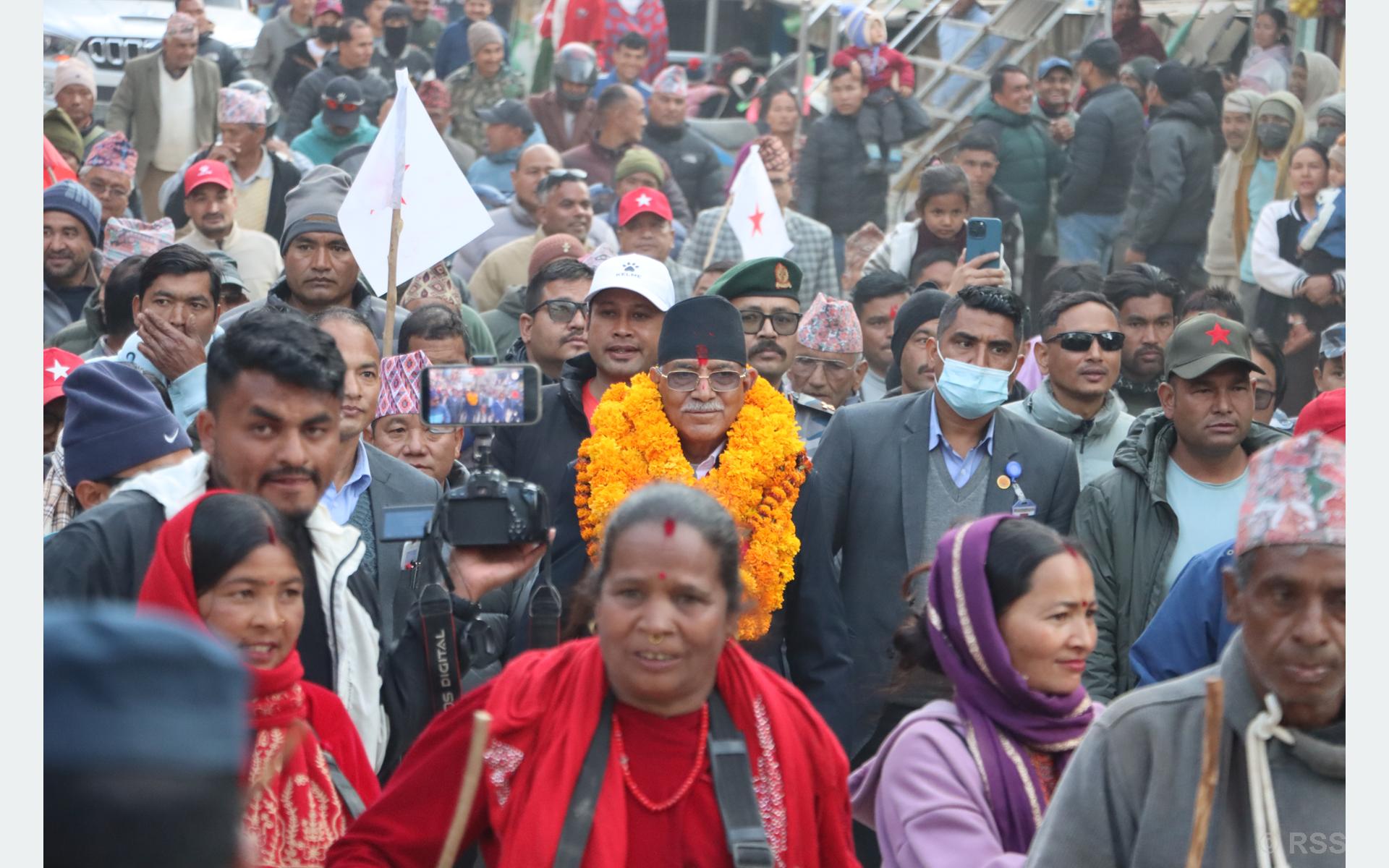 नेकपा संयोजक दाहाल रुकुम पूर्वमा