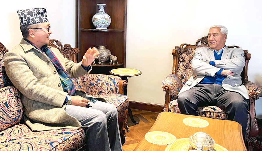 कांग्रेसका सभापति देउवा र राप्रपाका अध्यक्ष लिङ्देनबीच भेटवार्ता