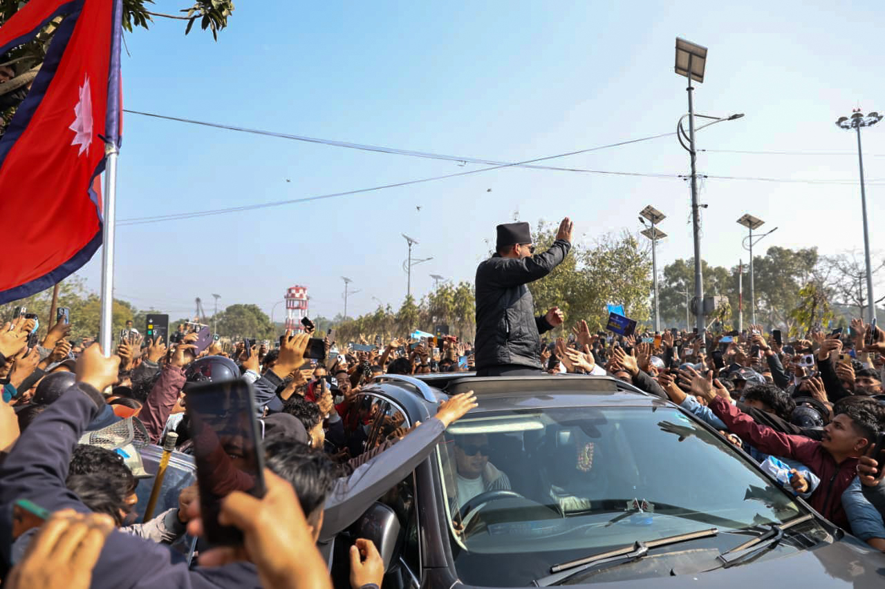 नेपालगन्जमा बालेनको भव्य स्वागत