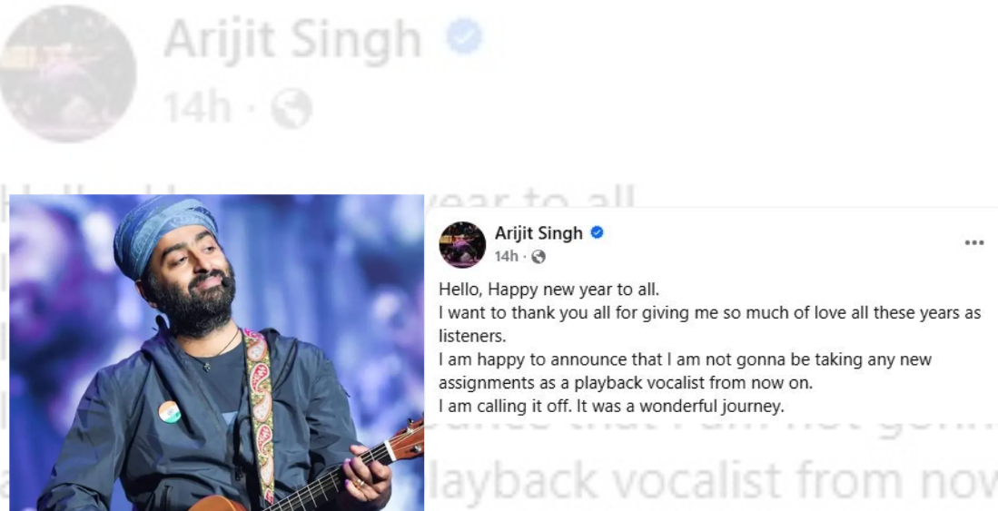 अरिजित सिंहले अब चलचित्रमा गीत नगाउने