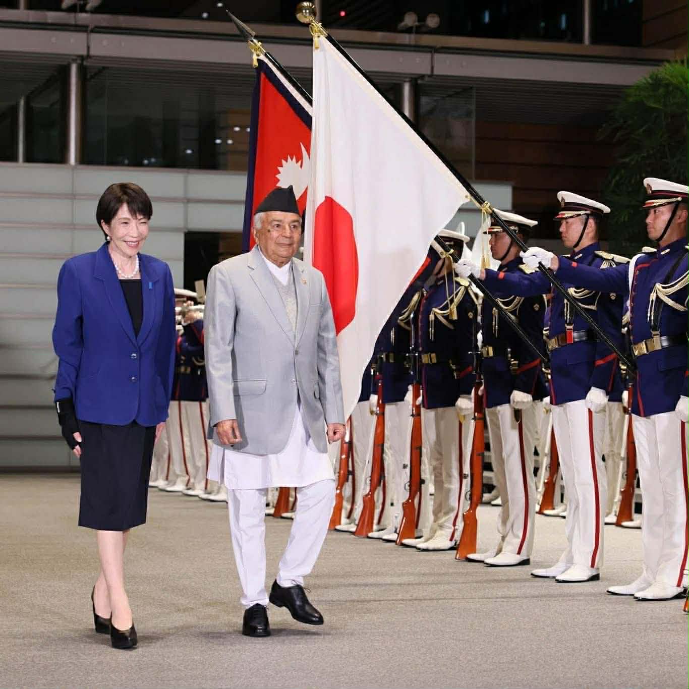 राष्ट्रपति पौडेललाई जापानमा ‘गार्ड अफ अनर’