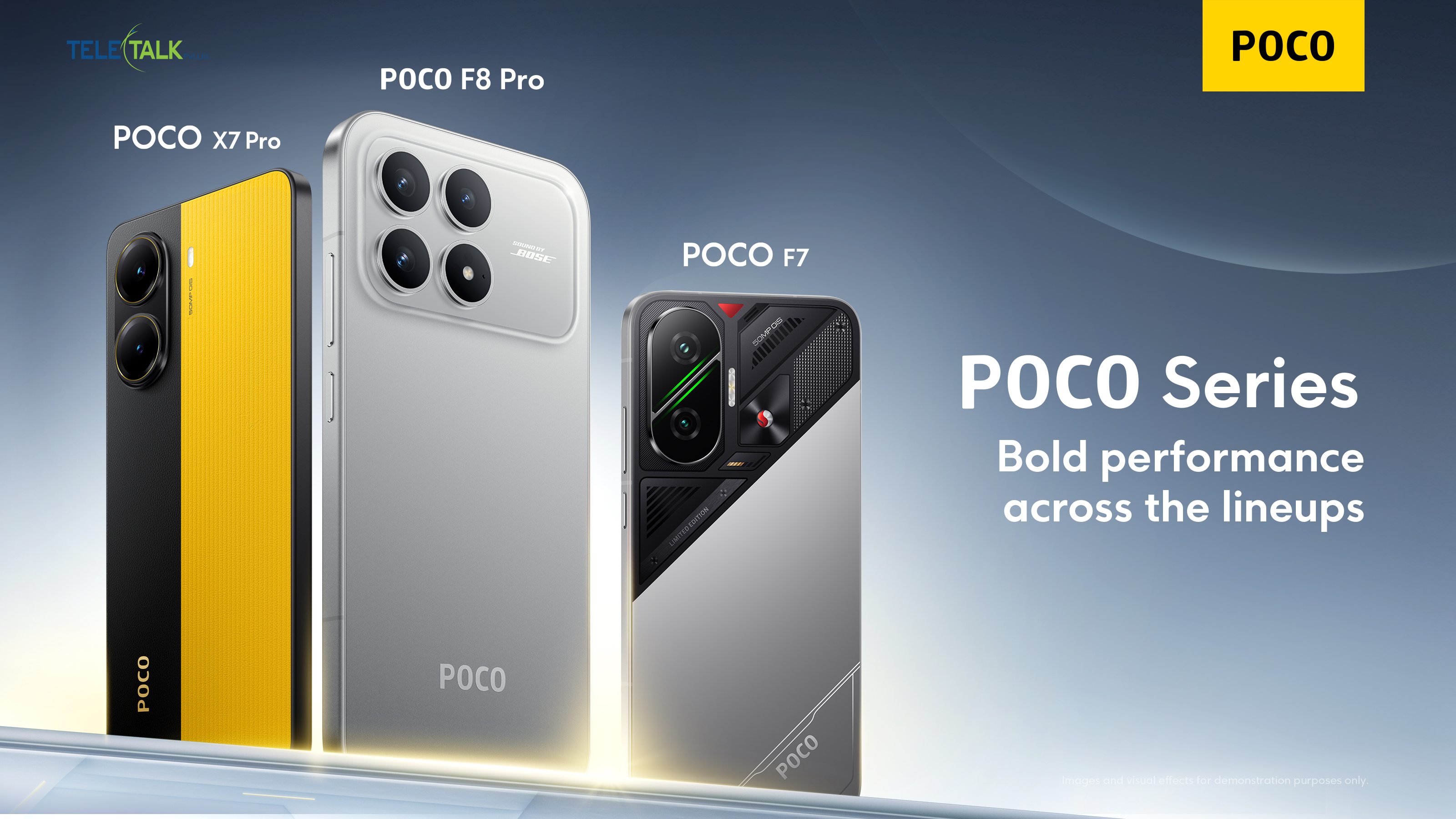 पोकोको कमब्याक: टेलिटकसँग साझेदारी गर्दै X7 Pro, F7 र F8 Pro लन्च