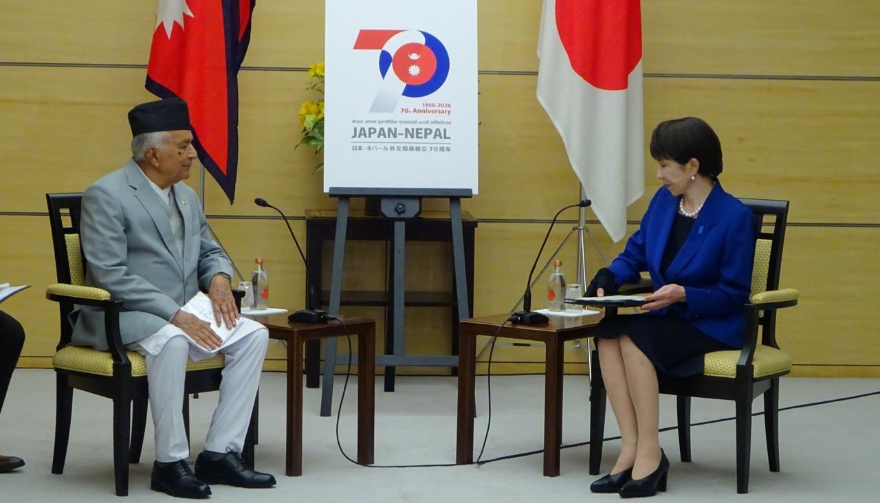 राष्ट्रपति पौडेलसँग जापानका प्रधानमन्त्रीको शिष्टाचार भेट
