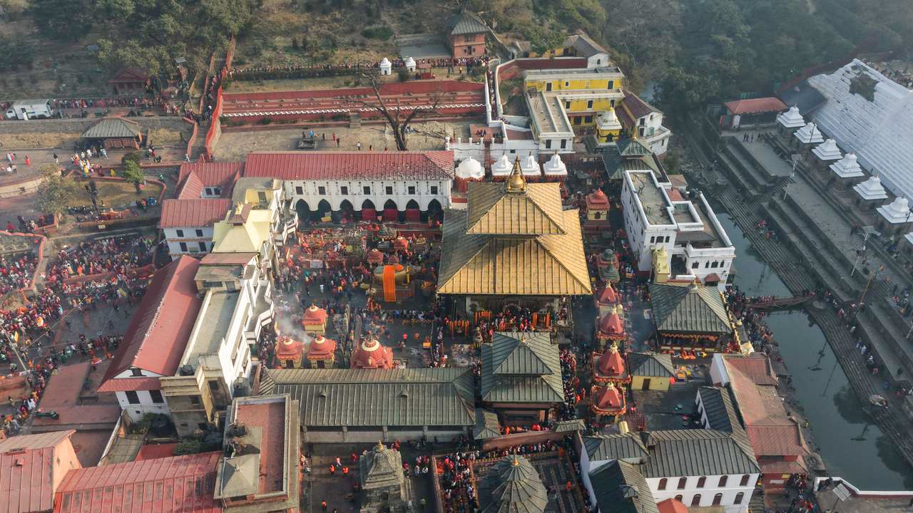 महाशिवरात्रिमा ड्रोन बाट खिचिएको पशुपतिनाथ मन्दिर क्षेत्र (तस्विरहरु)