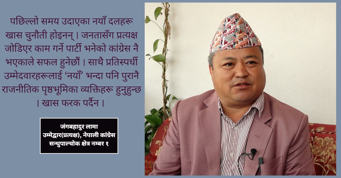 सिन्धुपाल्चोक १ मा मतदाताको उत्साहजनक साथ छ, कांग्रेसले चुनाव जित्छ : जंगबहादुर लामा