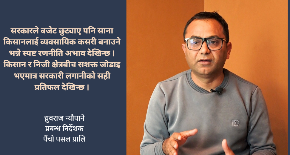 साना किसानलाई बजारसँग जोड्ने उद्देश्यले पैंचो पसल स्थापना : ध्रुवराज न्यौपाने