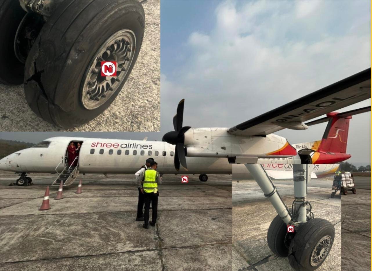 दुर्घटना हुनबाट जोगियो श्री एयरलाइन्सको विमान