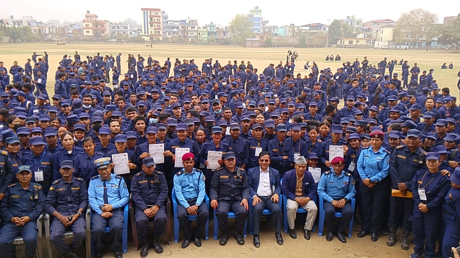 मकवानपुरमा १९१८ जना निर्वाचन प्रहरीलाई बिदाइ