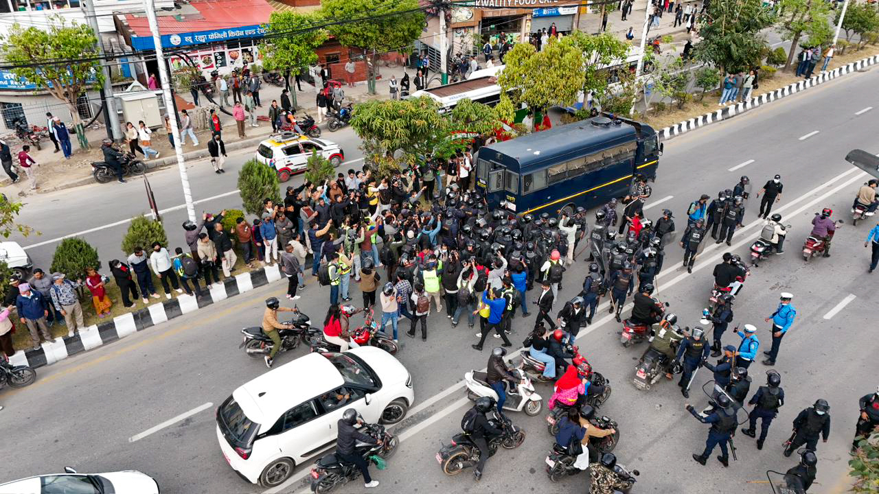 एमाले प्रदर्शन : माइतीघर र बबरमहल क्षेत्रको ‘ड्रोन भ्यू’