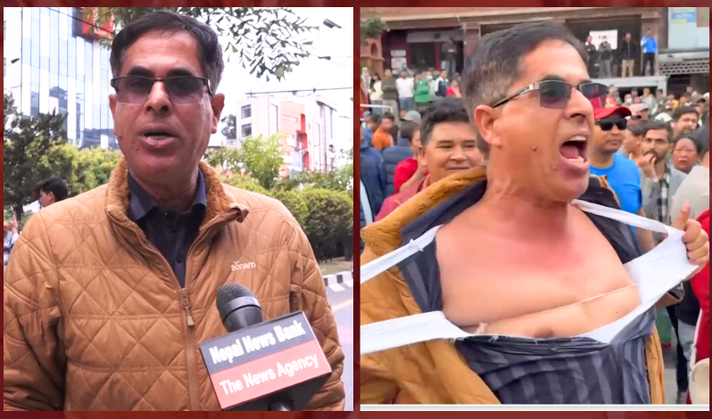 एमाले आन्दोलनमा ‘मलाई गोली ठोक्नुस्’ भन्दै चर्चामा आएका ओझा मिडियामा