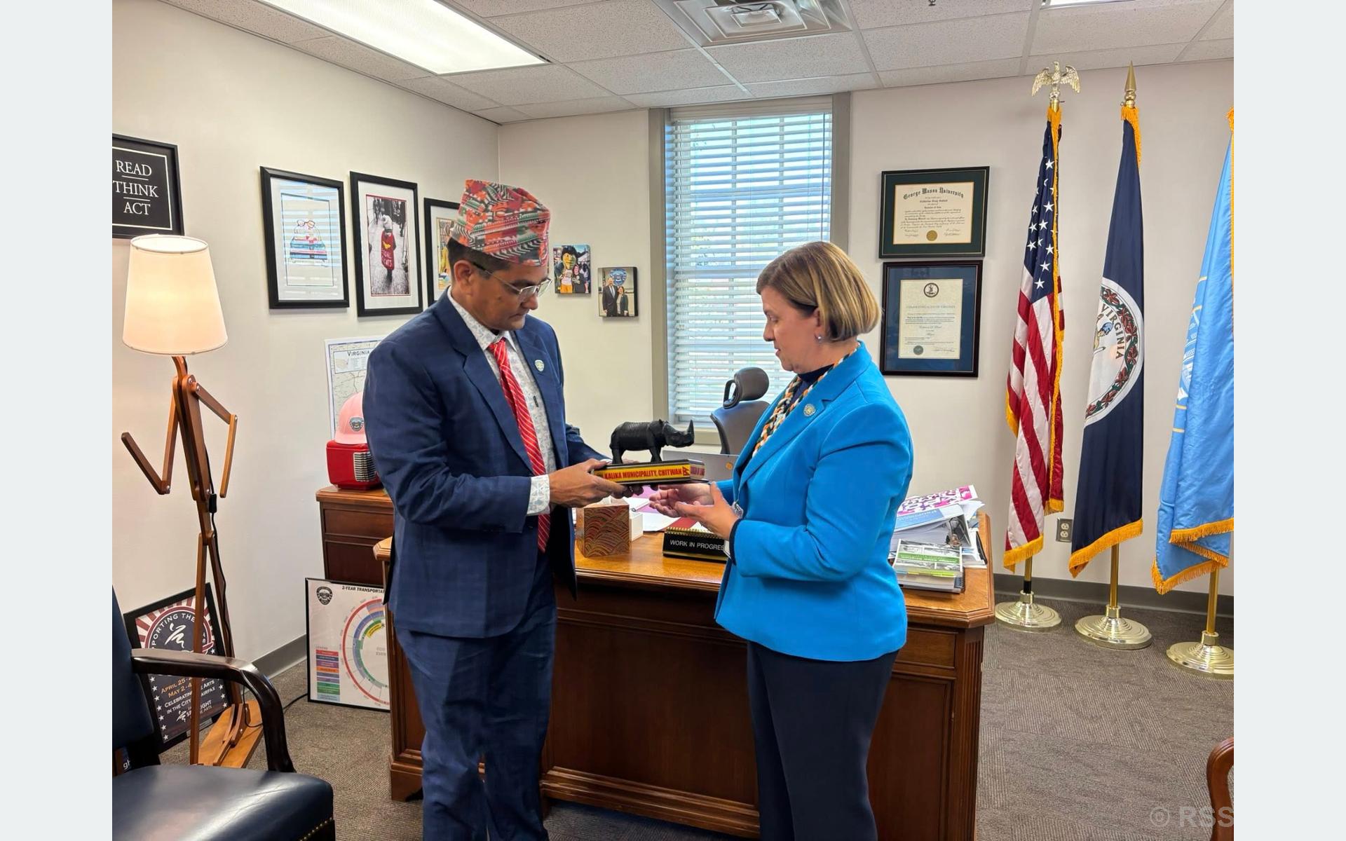 चितवनको कालिका नगरपालिकाद्वारा अमेरिकाको फेयरफ्याक्स सिटीसँग सहकार्य प्रस्ताव