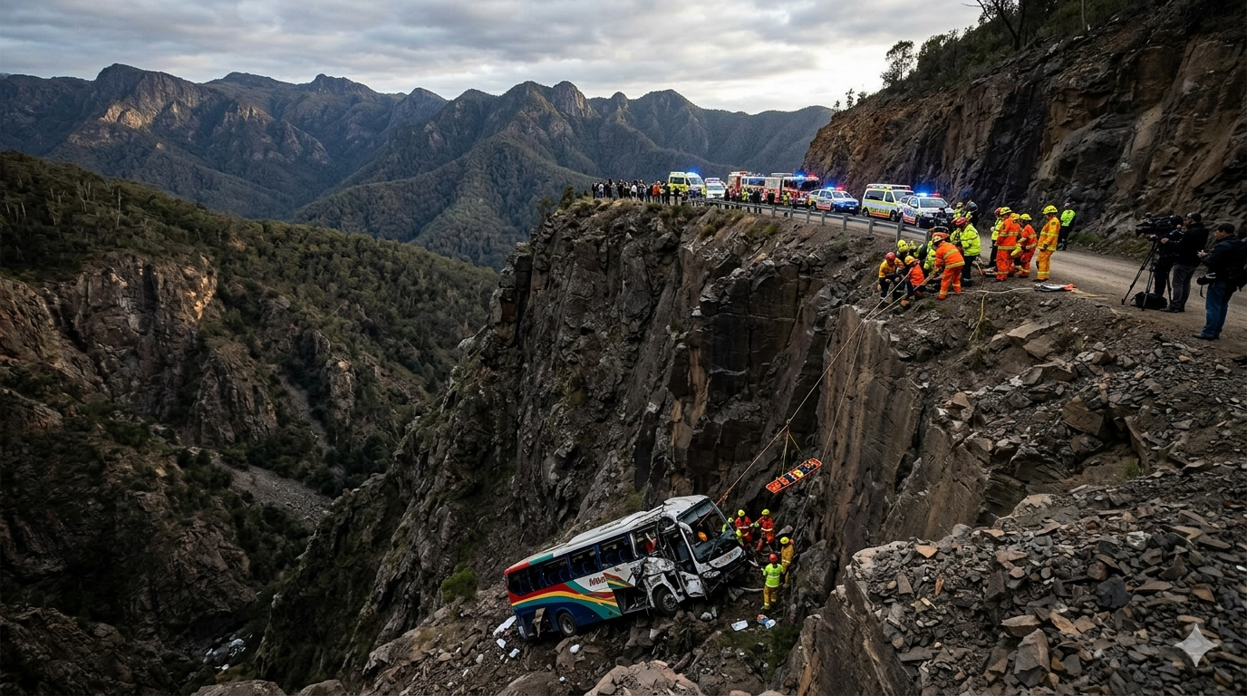 यात्रुवाहक बस दुर्घटनामा १५ जनाको मृत्यु