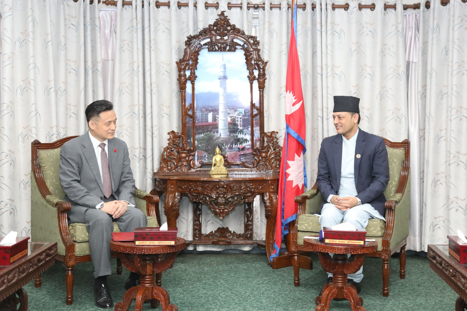 सभामुख अर्यालसँग चिनियाँ राजदूतको शिष्टचार भेट