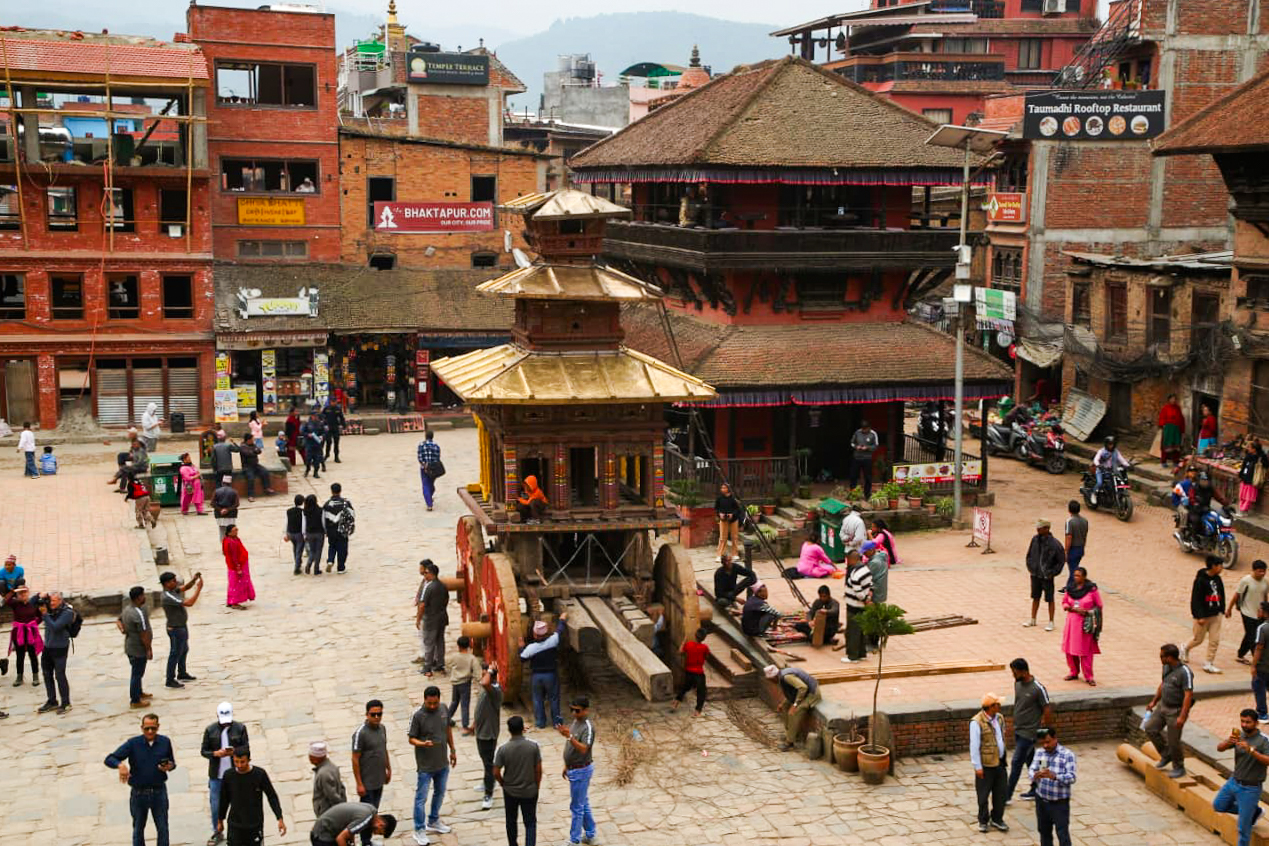 बिस्काः जात्राका लागि श्रीभैरवनाथको रथ निर्माण अन्तिम चरणमा (तस्विरहरू)